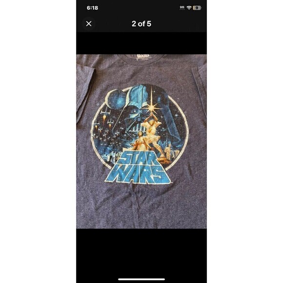 Tultex Men's Star Wars A New Hope Graphic T-Shirt Size Large Color Gray - Picture 6 of 6